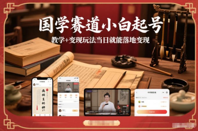 国学赛道小白起号教学+变现玩法当日就能落地变现-韬哥副业项目资源网