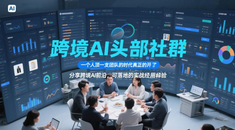 跨境AI头部社群,一个人顶一支团队的时代真正的开始了,分享跨境AI前沿,可落地的实战经验-韬哥副业项目资源网