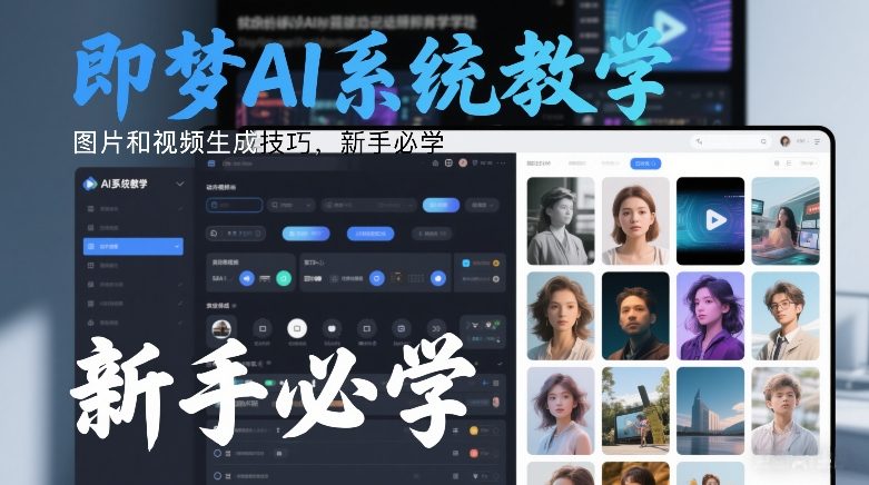 即梦AI系统教学，图片和视频生成技巧，新手必学-韬哥副业项目资源网