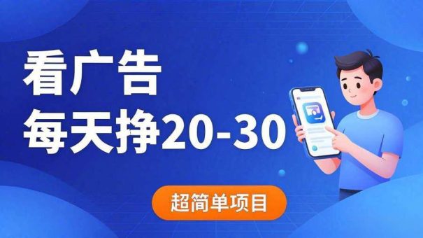 看广告每天30，超简单项目-韬哥副业项目资源网