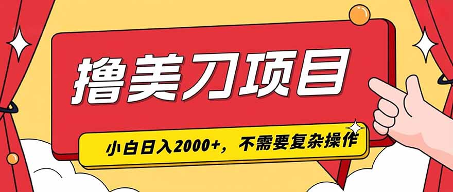 撸美刀，单日收入2000+，小白可做-韬哥副业项目资源网