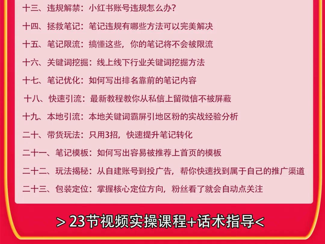 （1630期）小红书爆款推广引流训练课9.0，手把手带你玩转小红书 一部手机即可月入万元-韬哥副业项目资源网