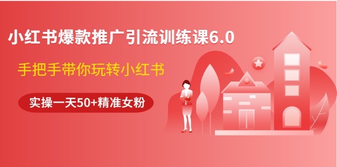 (1524期)小红书爆款推广引流训练课6.0,手把手带你玩转小红书,实操一天50+精准女粉