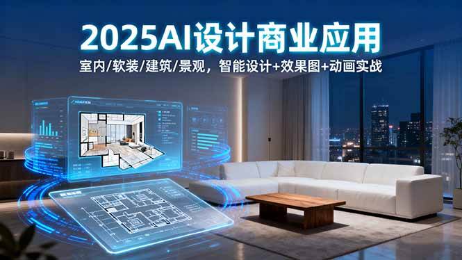 （16052期）2025AI设计商业应用：室内/软装/建筑/景观，智能设计+效果图+动画实战-韬哥副业项目资源网