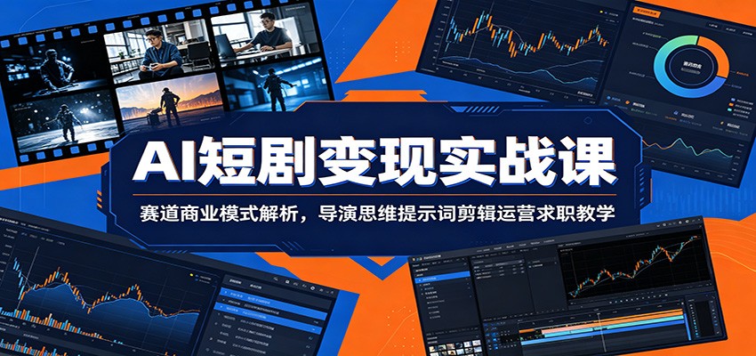 AI短剧变现实战课：赛道商业模式解析，导演思维提示词剪辑运营求职教学-韬哥副业项目资源网