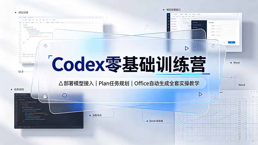Codex零基础训练营：部署模型接入｜Plan任务规划｜Office自动生成全套实操教学-韬哥副业项目资源网