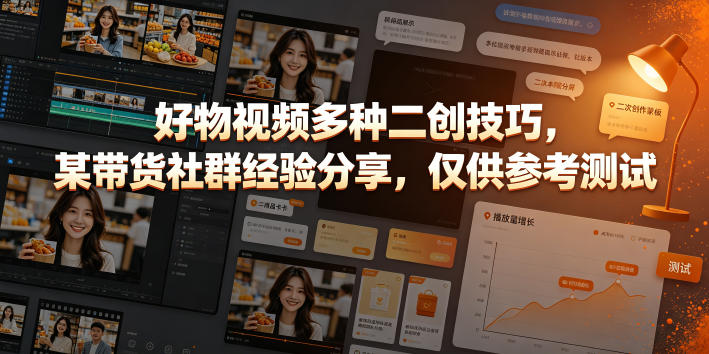 好物视频多种二创技巧,某带货社群经验分享,仅供参考测试-韬哥副业项目资源网
