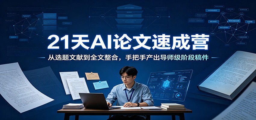 21天AI论文速成营:从选题文献到全文整合,手把手产出导师级阶段稿件-韬哥副业项目资源网