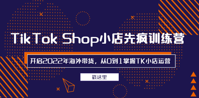 （2463期）TikTok Shop小店先疯训练营，开启2022年海外带货，从0到1掌握TK小店运营-韬哥副业项目资源网