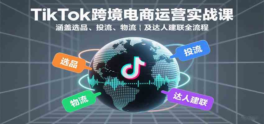 TikTok跨境电商运营实战课：涵盖选品、投流、物流及达人建联全流程-韬哥副业项目资源网