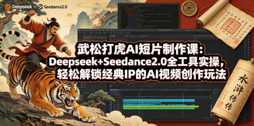 武松打虎AI短片制作课：Deepseek+Seedance2.0全工具实操，轻松解锁经典IP的AI视频创作玩法-韬哥副业项目资源网