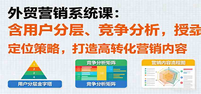 外贸营销系统课：含用户分层、竞争分析，授卖品、定位策略，打造高转化营销内容-韬哥副业项目资源网