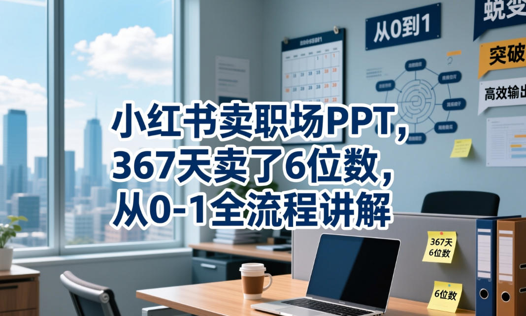 小红书卖职场PPT，367天卖了6位数，从0-1全流程讲解-韬哥副业项目资源网