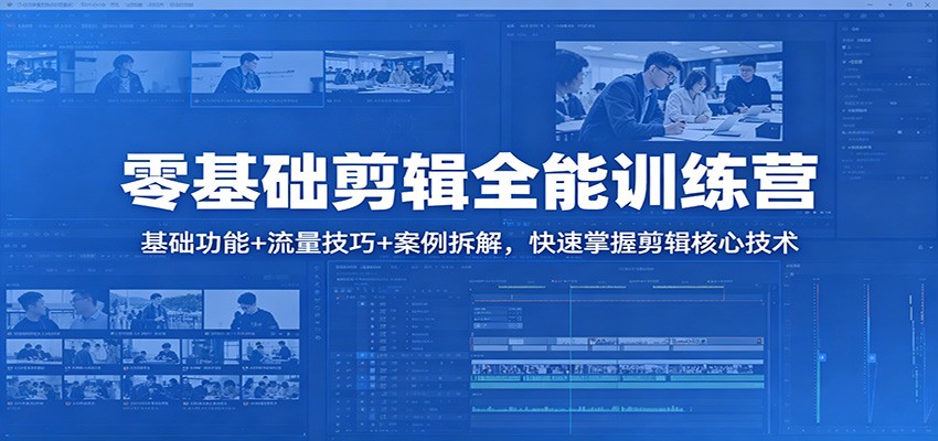 零基础剪辑全能训练营：基础功能+流量技巧+案例拆解，快速掌握剪辑核心技术-韬哥副业项目资源网