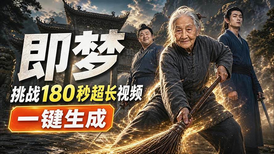 （20112期）即梦挑战180秒超长视频！一键生成3分钟电影？完整制作流程详细分享！-韬哥副业项目资源网