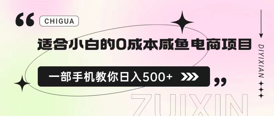 （6652期）适合小白的0成本咸鱼电商项目，一部手机，教你如何日入500+的保姆级教程-韬哥副业项目资源网