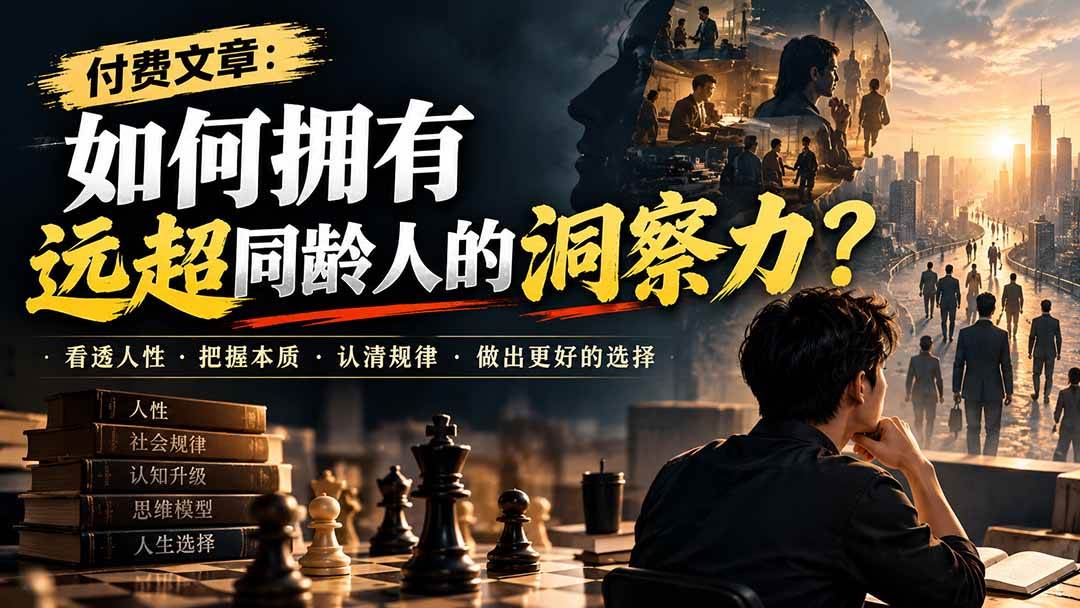(20976期)付费文章:如何拥有远超同龄人的洞察力?-韬哥副业项目资源网
