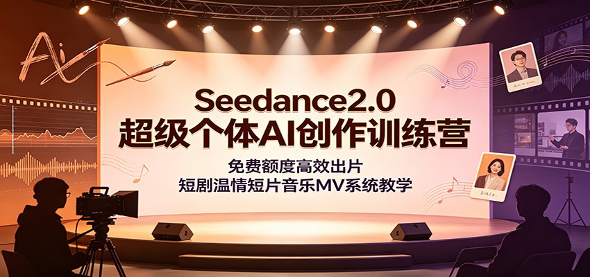 Seedance2.0超级个体AI创作训练营：免费额度高效出片，短剧温情短片音乐MV系统教学-韬哥副业项目资源网