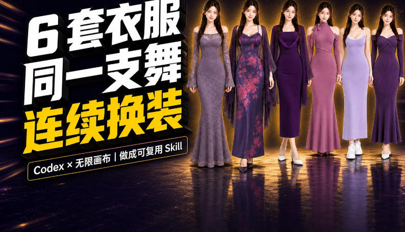 同一支舞，6套衣服按顺序切换：我把服装换装视频做成了一个Skill-韬哥副业项目资源网