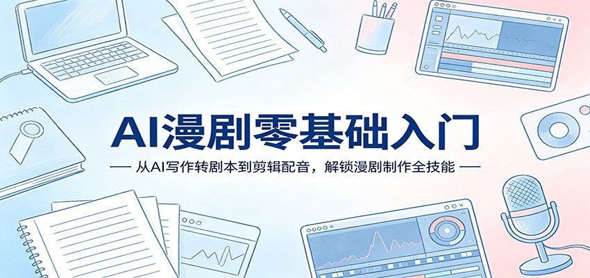 AI漫剧零基础入门：从AI写作转剧本到剪辑配音，解锁漫剧制作全技能-韬哥副业项目资源网