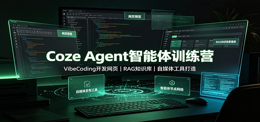 Coze Agent智能体训练营：VibeCoding开发网页，RAG知识库，自媒体工具打造-韬哥副业项目资源网