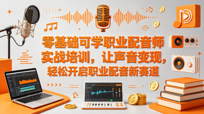 零基础可学职业配音师实战培训，让声音变现，轻松开启职业配音新赛道-韬哥副业项目资源网