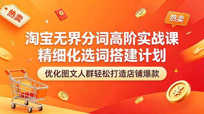 淘宝无界分词高阶实战课 精细化选词搭建计划 优化图文人群轻松打造店铺爆款-韬哥副业项目资源网