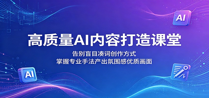 高质量AI内容打造课堂:告别盲目凑词创作方式,掌握专业手法产出氛围感优质画面-韬哥副业项目资源网