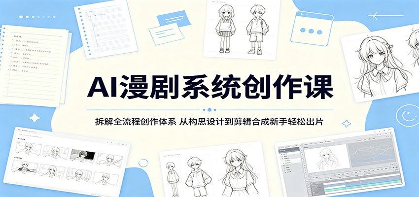 AI漫剧系统创作课：拆解全流程创作体系，从构思设计到剪辑合成新手轻松出片-韬哥副业项目资源网