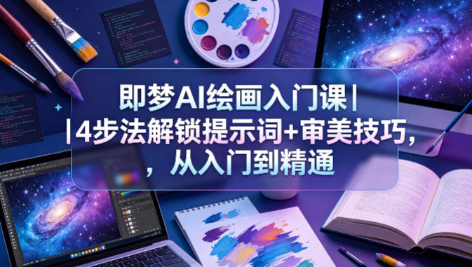 即梦AI绘画入门课｜4步法解锁提示词+审美技巧，从入门到精通-韬哥副业项目资源网