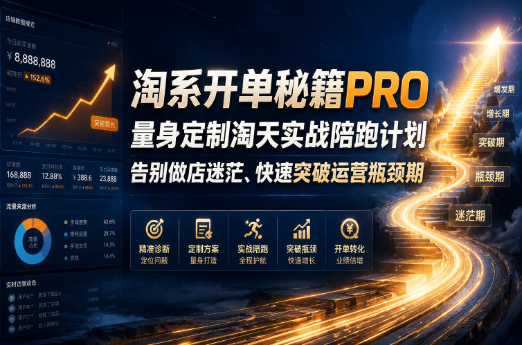 淘系开单秘籍PRO,量身定制淘天实战陪跑计划,告别做店迷茫、快速突破运营瓶颈期(更新260906)-韬哥副业项目资源网