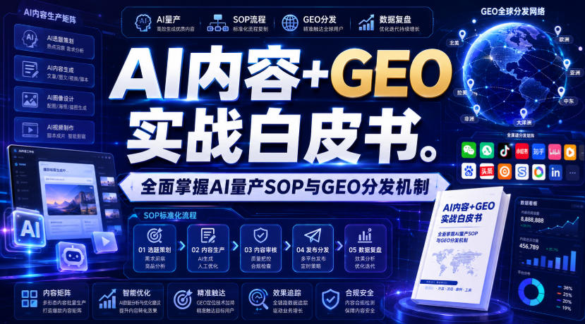 AI内容+GEO实战白皮书，全面掌握AI量产SOP与GEO分发机制【文档】-韬哥副业项目资源网