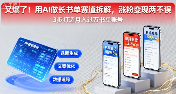 又爆了！用AI做长书单赛道拆解，涨粉变现两不误-韬哥副业项目资源网