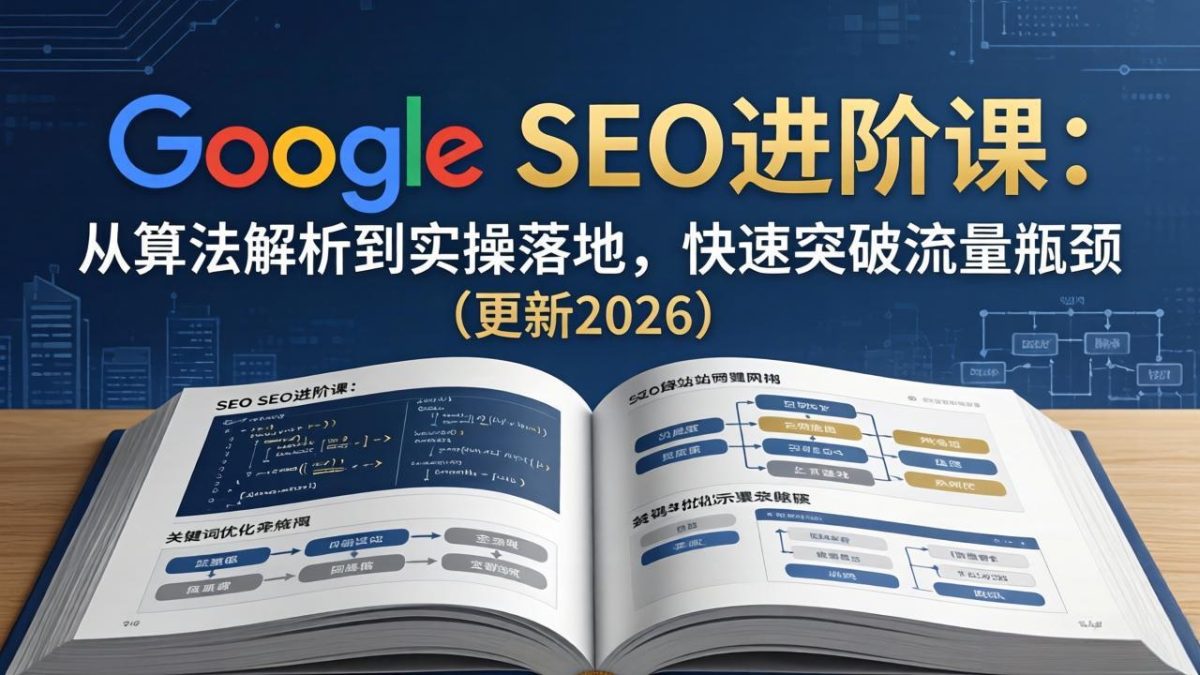 Google SEO进阶课：从算法解析到实操落地，快速突破流量瓶颈(更新2026-韬哥副业项目资源网