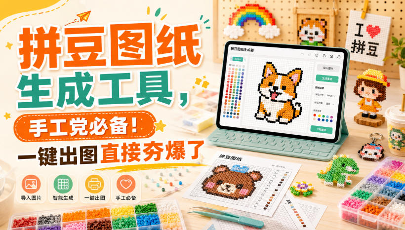 拼豆图纸生成工具，手工党必备！一键出图直接夯爆了-韬哥副业项目资源网