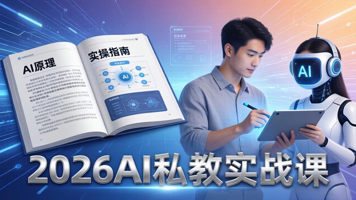 2026AI私教实战课：从AI原理到全场景实操，零基础学会用AI提效+单人单干创业-韬哥副业项目资源网