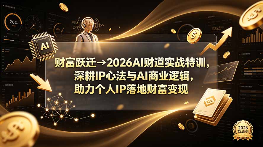 财富跃迁→2026AI财道实战特训,深耕IP心法与AI商业逻辑,助力个人IP落地财富变现-韬哥副业项目资源网