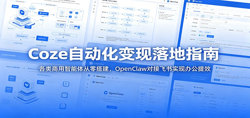 Coze自动化变现落地指南：各类商用智能体从零搭建，OpenClaw对接飞书实现办公提效-韬哥副业项目资源网