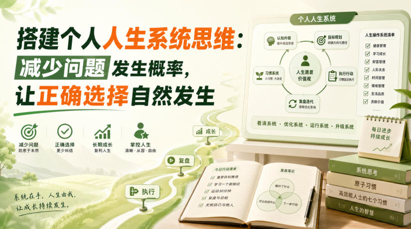 付费文章：搭建个人人生系统思维：减少问题发生概率，让正确选择自然发生-韬哥副业项目资源网