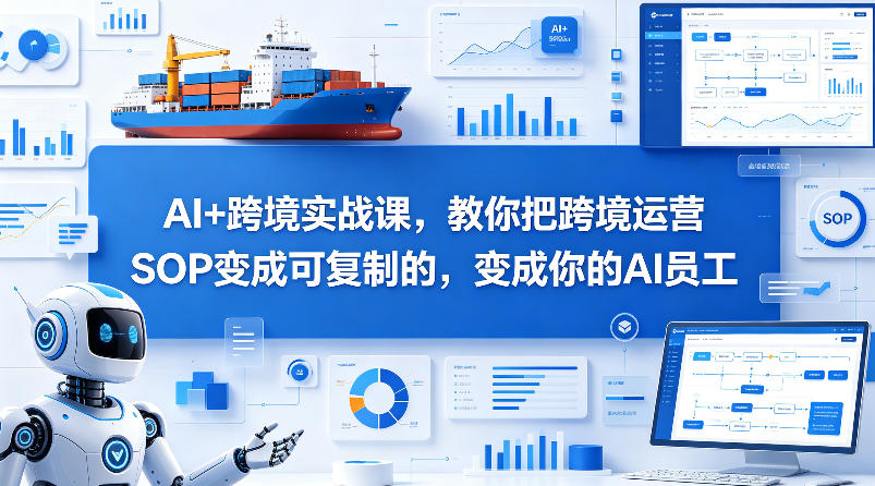 AI+跨境实战课，教你把跨境运营S0变成可复制的，变成你的AI员工-韬哥副业项目资源网