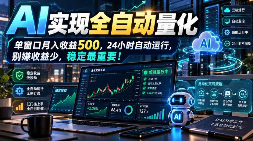 (21163期)AI全自动量化项目,长期稳定可落地,0门槛躺赚稳定项目!-韬哥副业项目资源网