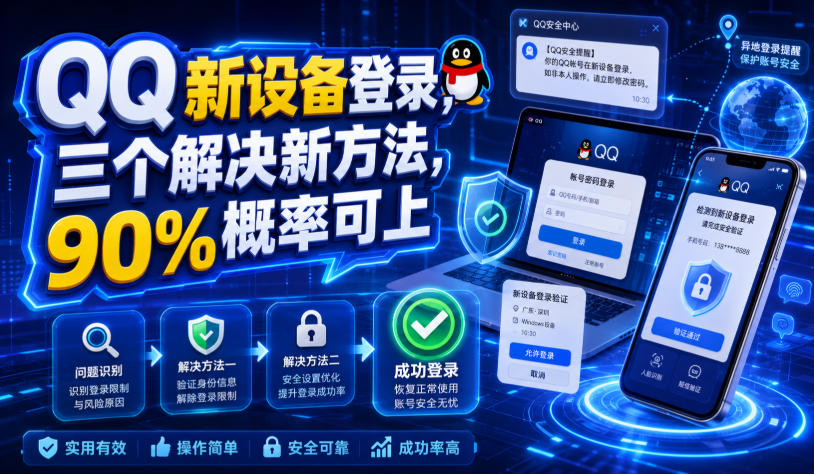 QQ新设备登录,三个解决新方法,90%概率可上-韬哥副业项目资源网