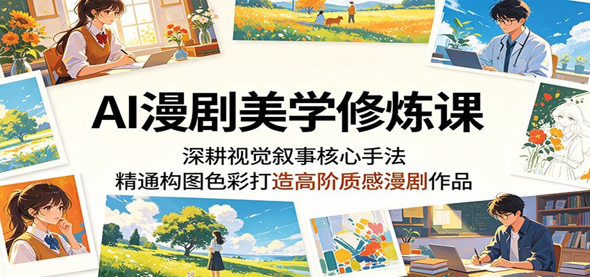AI漫剧美学修炼课:深耕视觉叙事核心手法,精通构图色彩打造高阶质感漫剧作品-韬哥副业项目资源网