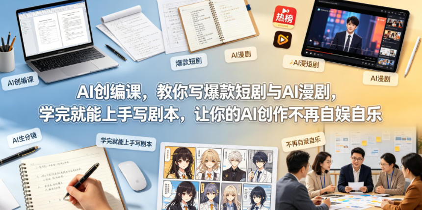 AI创编课，教你写爆款短剧与AI漫剧，学完就能上手写剧本，让你的AI创作不再自娱自乐(更新0521)-韬哥副业项目资源网