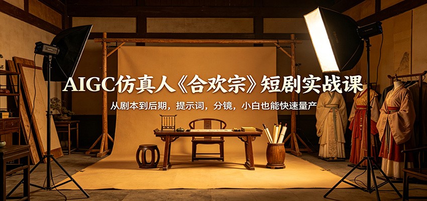 AIGC仿真人《合欢宗》短剧实战课：从剧本到后期，提示词，分镜，小白也能快速量产-韬哥副业项目资源网