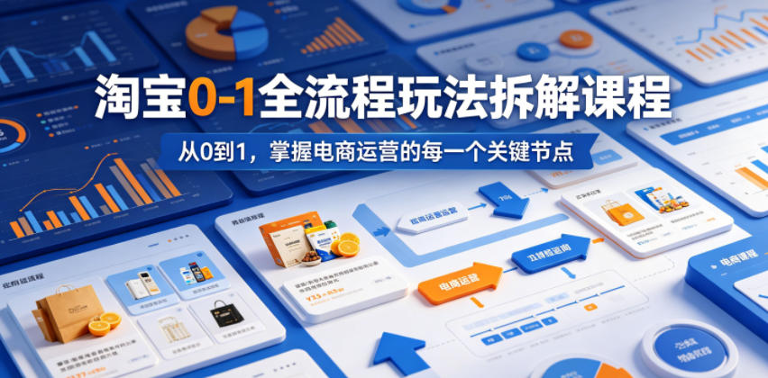 淘宝0-1全流程玩法拆解课程，从0到1，掌握电商运营的每一个关键节点-韬哥副业项目资源网
