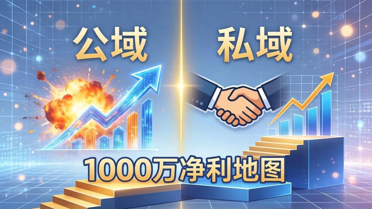 公域玩命出爆款,私域悄悄做成交:这套AI内训课,2026给你打通1000万净利的地图-韬哥副业项目资源网