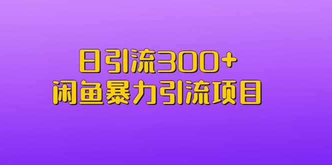 （6694期）日引流300+闲鱼暴力引流项目-韬哥副业项目资源网