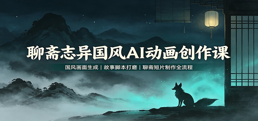 聊斋志异国风AI动画创作课：国风画面生成，故事脚本打磨，聊斋短片制作全流程-韬哥副业项目资源网