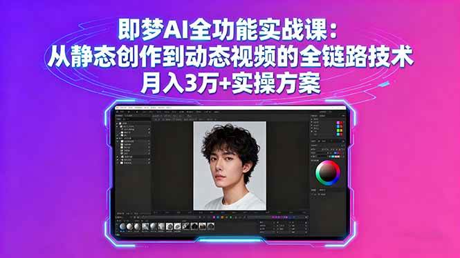 （16053期）即梦AI全功能实战课：从静态创作到动态视频的全链路技术 月入3万+实操方案-韬哥副业项目资源网